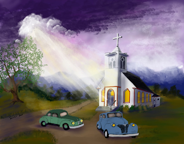 Sun on the Church by Susan Reich