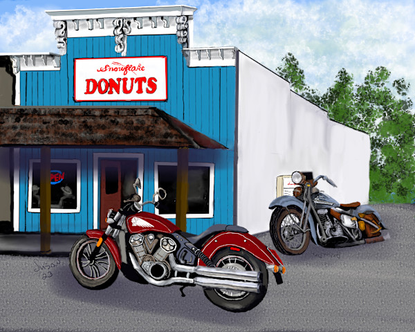 Bikes At Snowflakes by Susan Reich