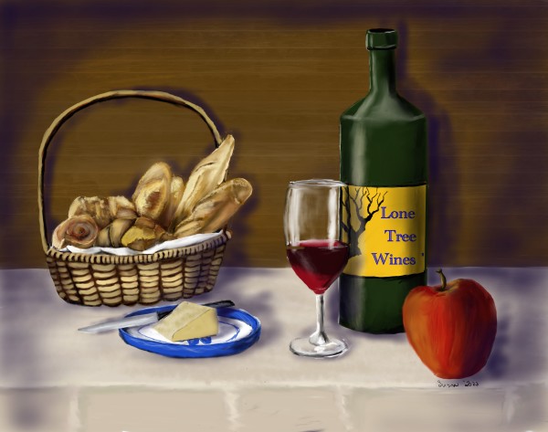 Bread and Wine by Paintings by Susan