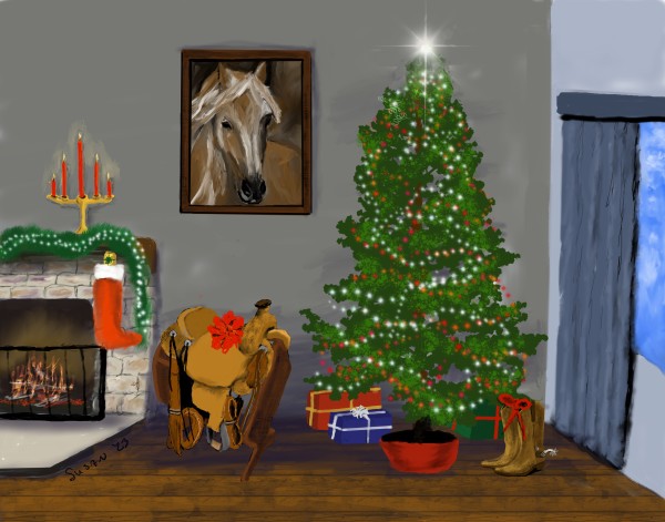 Christmas Saddle by Paintings by Susan