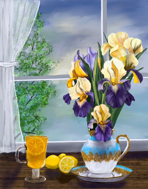 Iris and Tea by Susan Reich