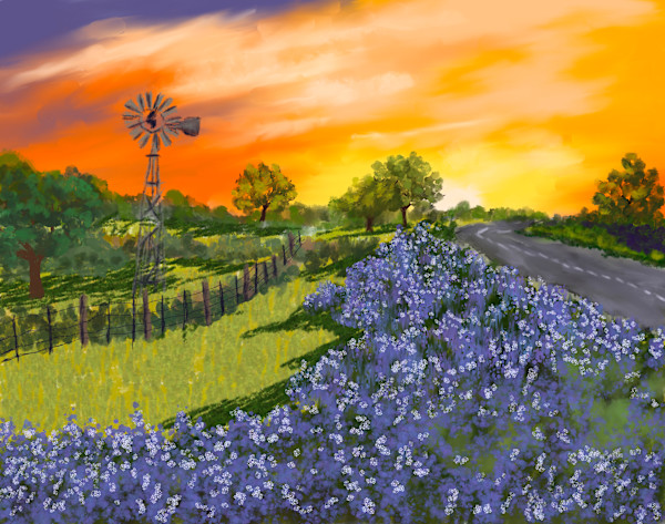 Bluebonnet Sunset by Susan Reich