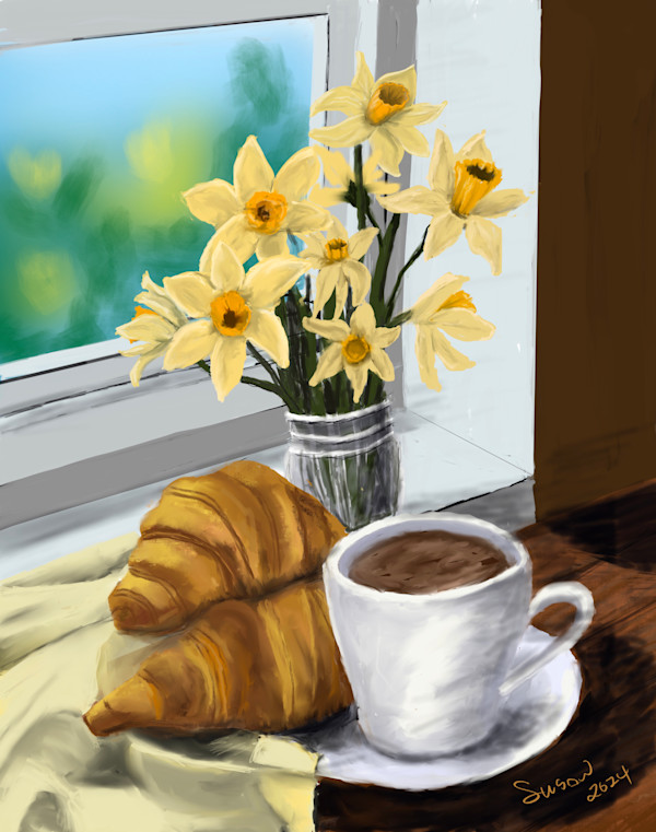 Daffodils and Coffee by Susan Reich