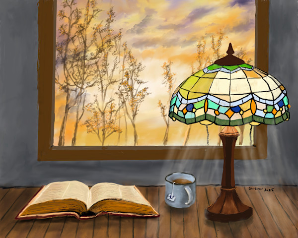 Reading at Sunset by Susan Reich