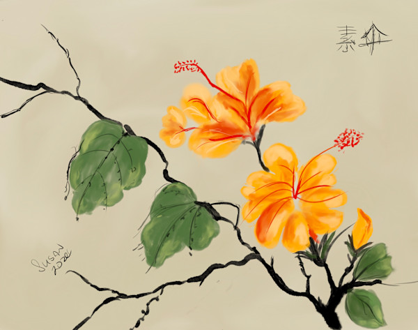 Chinese Hibiscus by Susan Reich