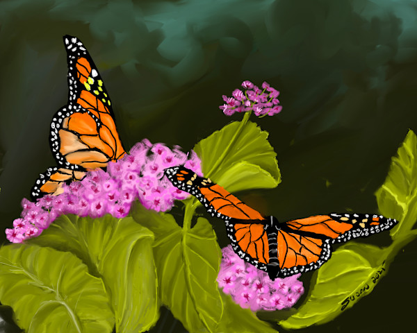 Orange Butterflies by Susan Reich