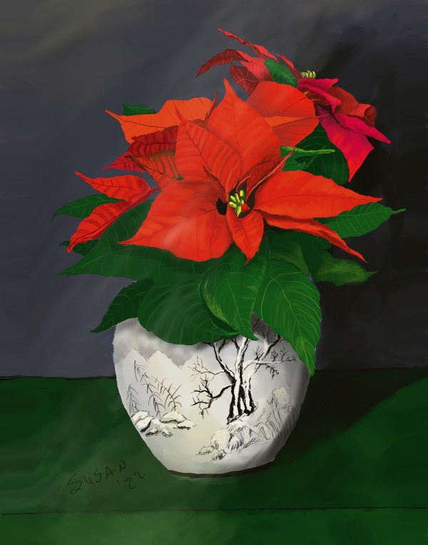Poinsettia by Paintings by Susan