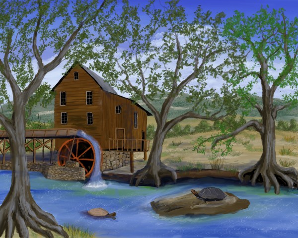 Water Mill by Paintings by Susan