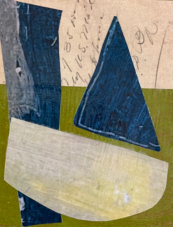 Collage on wood by Chrissie Richards