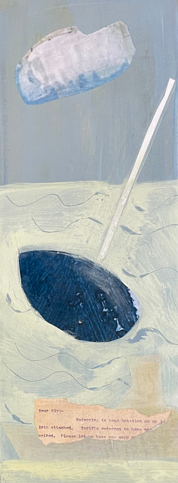Collage on wood by Chrissie Richards