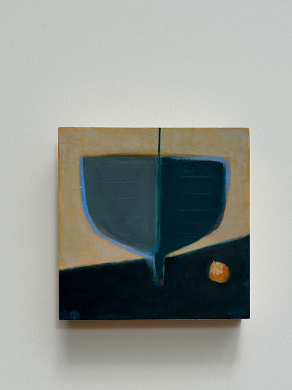 Blue Boat Orange Buoy by Chrissie Richards