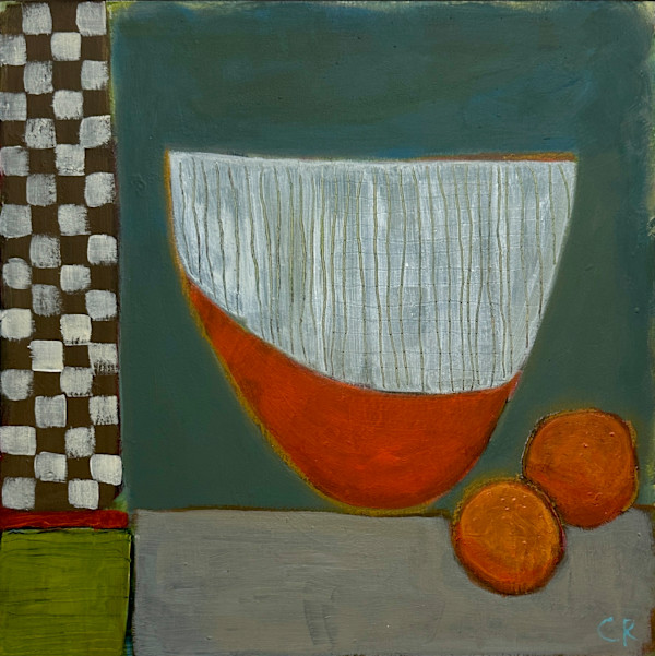 Oranges and Orange Bowl by Chrissie Richards