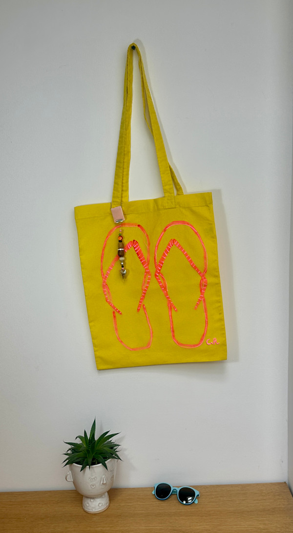 Hand painted bag by Chrissie Richards
