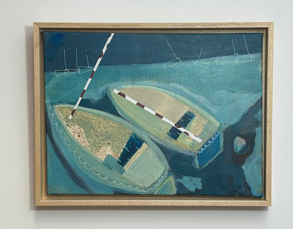 Two Boats on Blue by Chrissie Richards