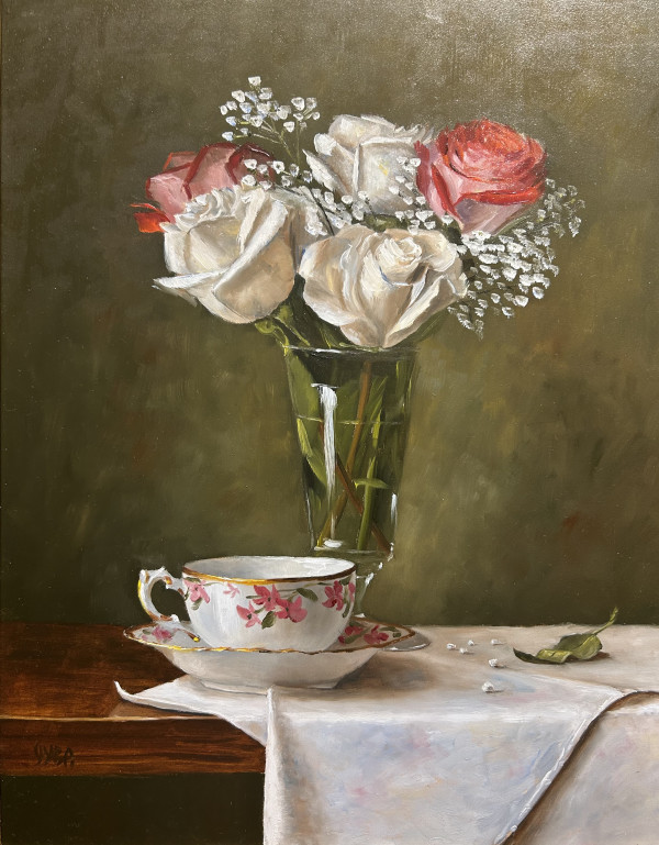 China and Roses by Julie Y Baker Albright