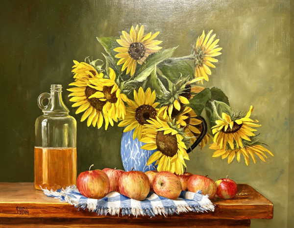 Sunflowers and Cider by Julie Y Baker Albright