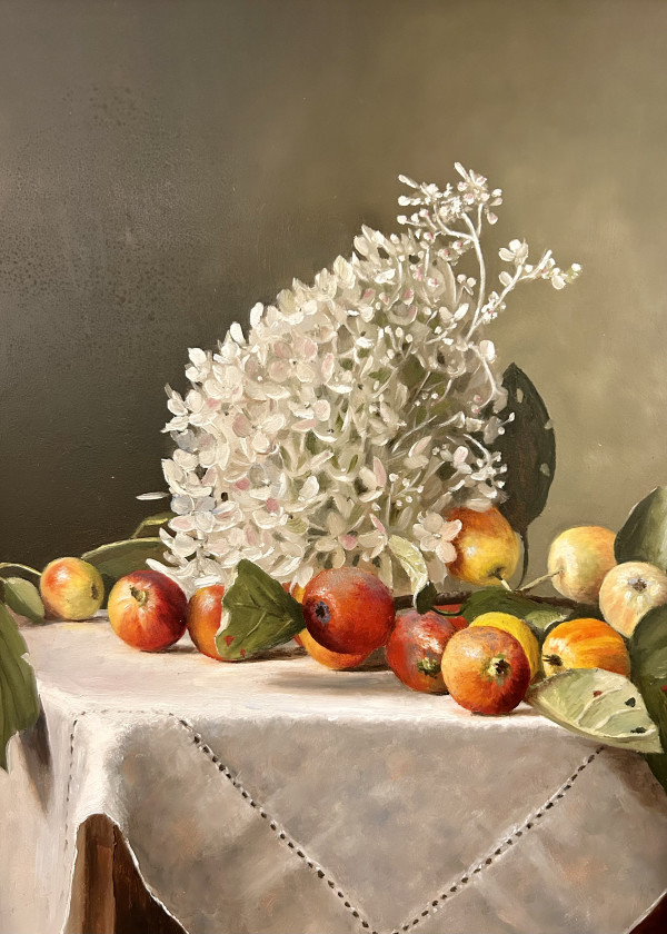 Hydrangeas & Crab Apples by Julie Y Baker Albright