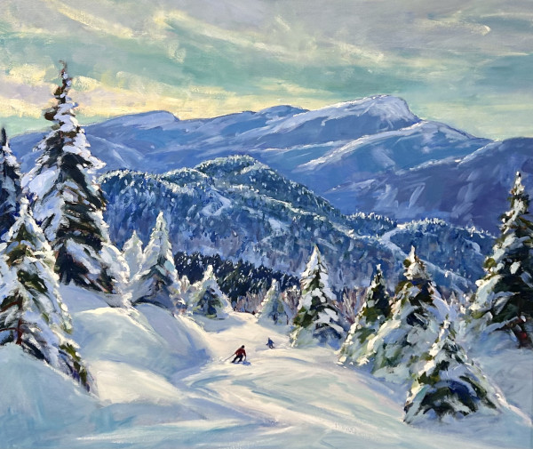 Skiing the Catwalk, at Smugglers Notch by Eric Tobin
