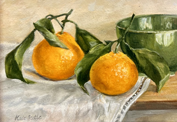 Mandarines and Green Bowl by Kate Beetle