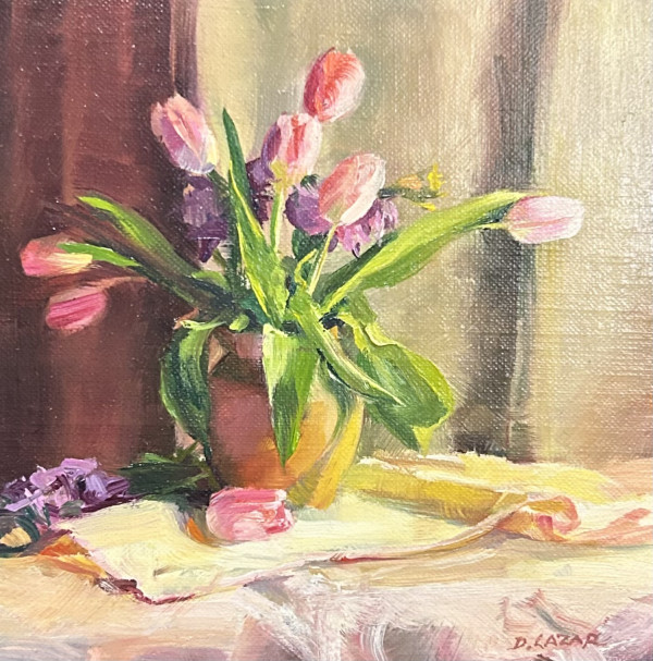 Pink Tulips & Phlox by Debbie Lazar