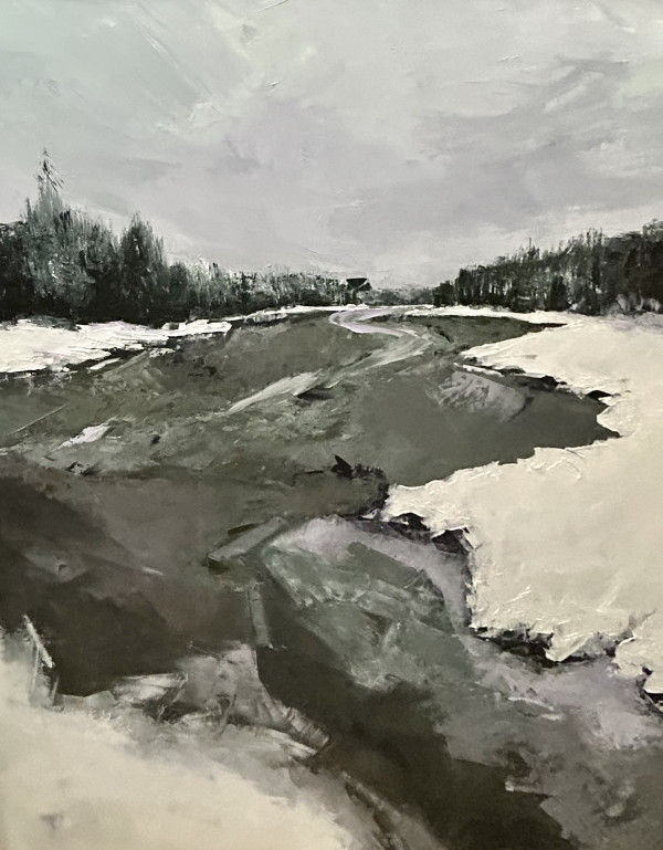Riverbed and Snow by Janis Sanders