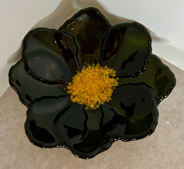 Pine Green Flower Dish by Cindy Cherrington