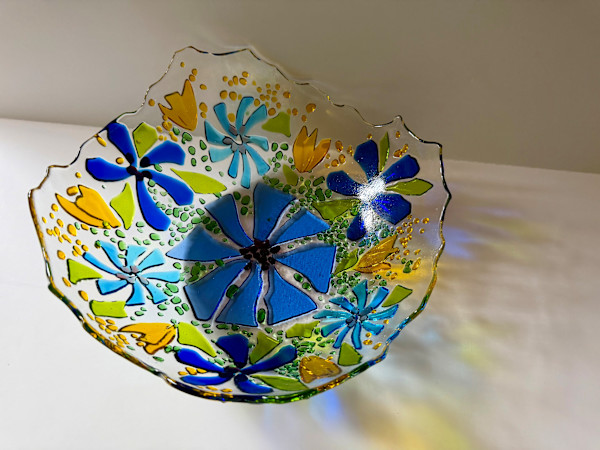 Wildflower Bowl - Light Sky Blue by Cindy Cherrington, Image 1.