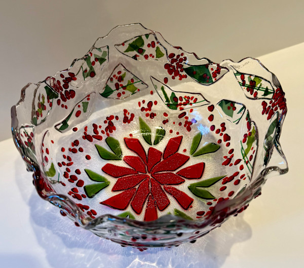 Wildflower Bowl -Red Double Flower by Cindy Cherrington, Image 1.