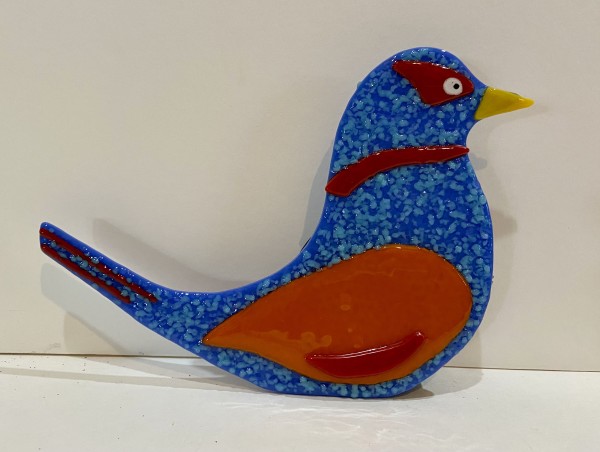 Garden Stake - Blue Bird Orange Wing