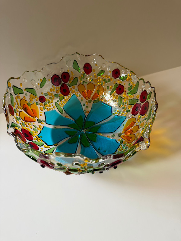 Wildflower Bowl - Turquoise Flower by Cindy Cherrington, Image 1.