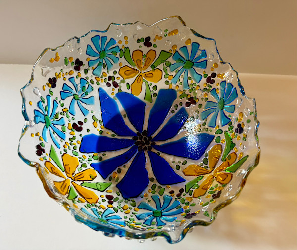 Wildflower Bowl -Caribbean Blue Flower by Cindy Cherrington, Image 1.