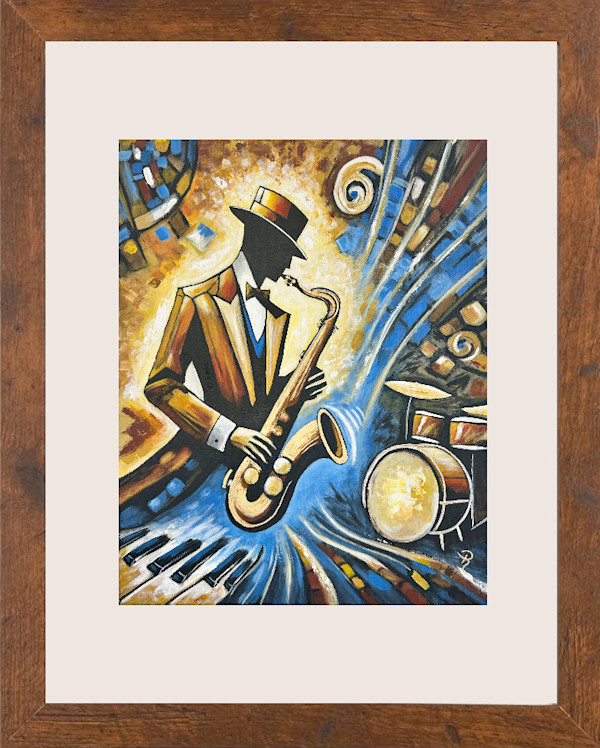 Bootleg Blues Art Print - Framed by Donna Richardson