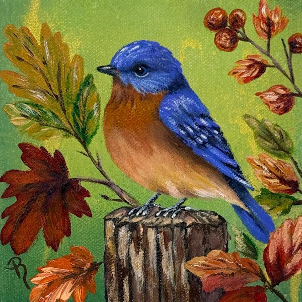 Bluebird on the Post by Donna Richardson, Image 1.