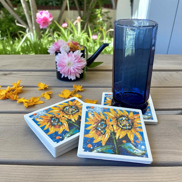 Fall Explosion - Ceramic Stone Coasters - Set of 4 by Donna Richardson