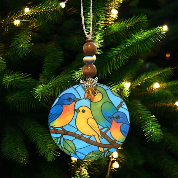 Stand By Me -2- Wooden Ornament by Donna Richardson