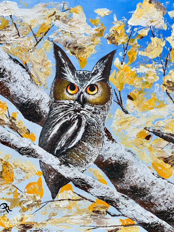 Birch Tree Owl by Donna Richardson