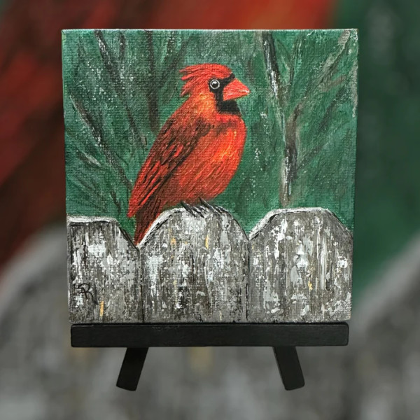 Cardinal on the Fence by Donna Richardson