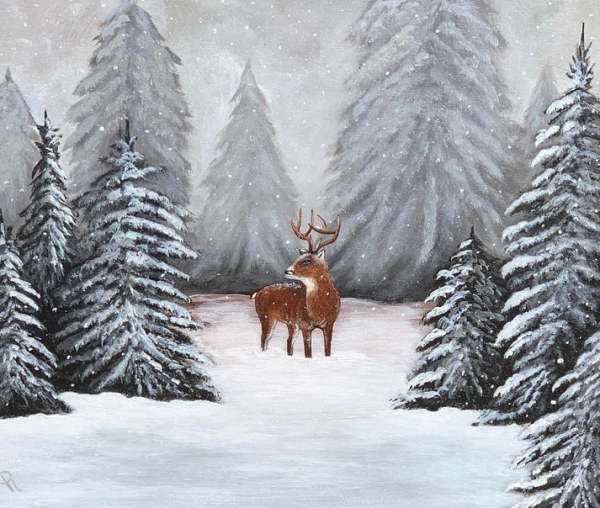 Deer in Winter by Donna Richardson