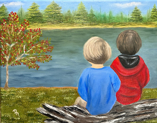 Grandchildren - Commission Painting by Donna Richardson