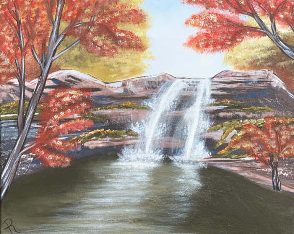 Waterfall in Fall by Donna Richardson