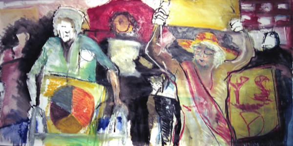 Grannies at Times Square, Study #1 by Regina Silvers