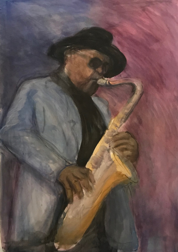 Saxophone Player #2 by Regina Silvers