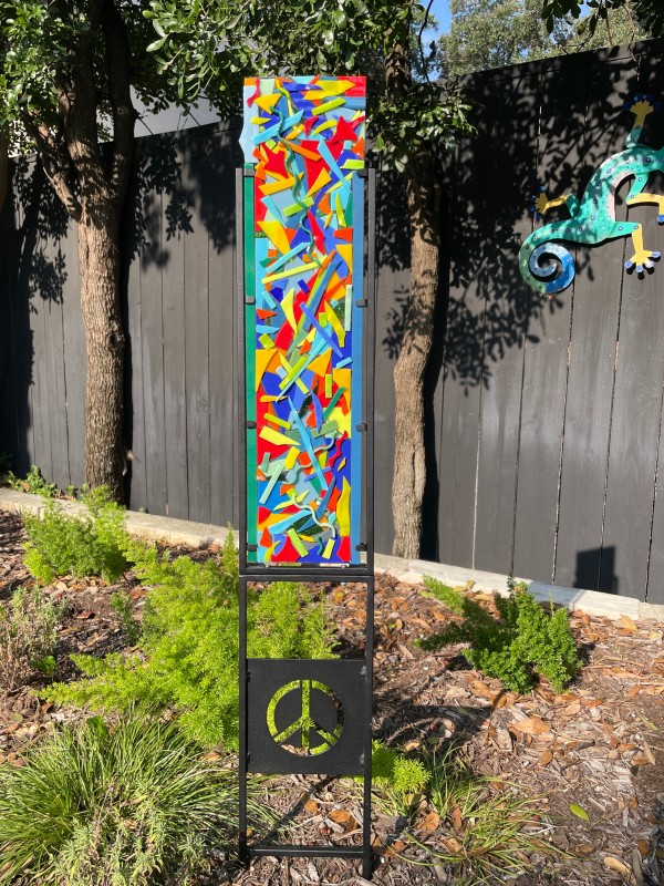 Colorful Garden Totem by Anne Burtt