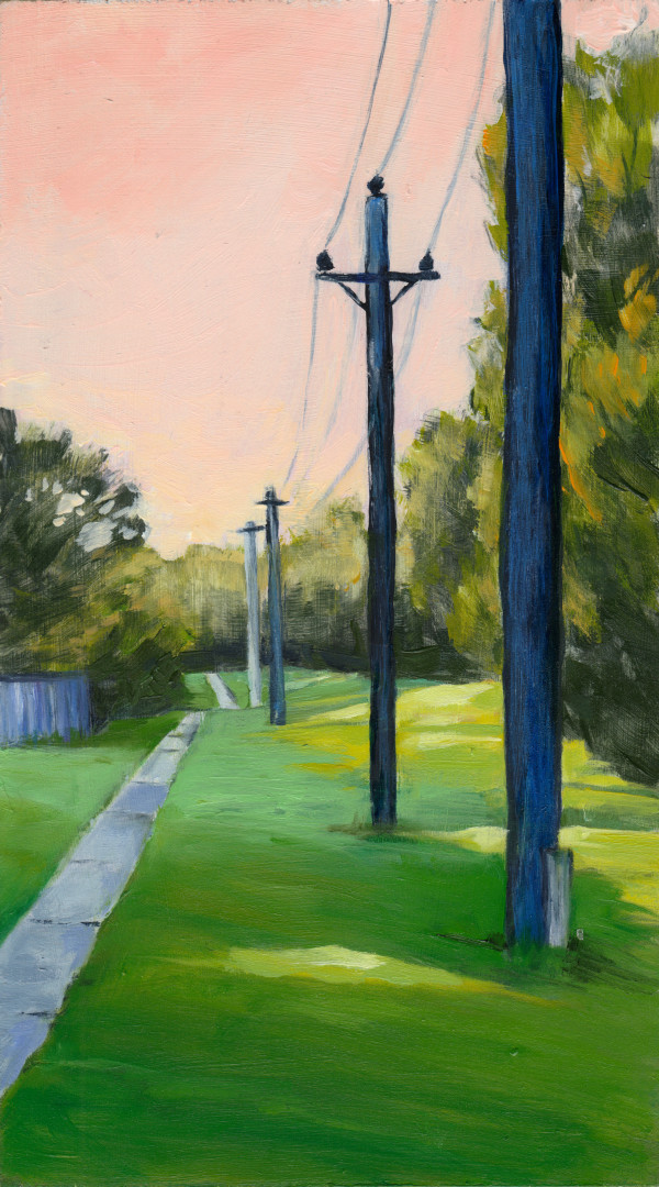 Blue poles (morning light) by Hilary Seselja