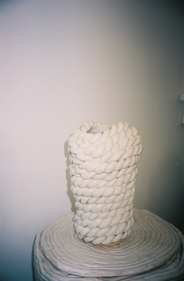 White Woven Vase by Elianah Sukoenig