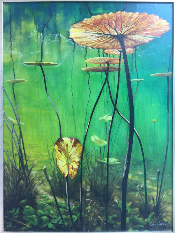 Waterlilies (orange), Okavango Delta, Botswana by Theresa Cooper