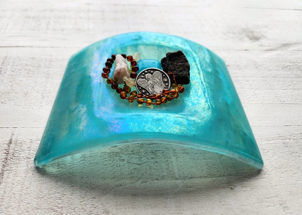 Iridescent Turquoise Candle Bridge by Ashley Akerlund