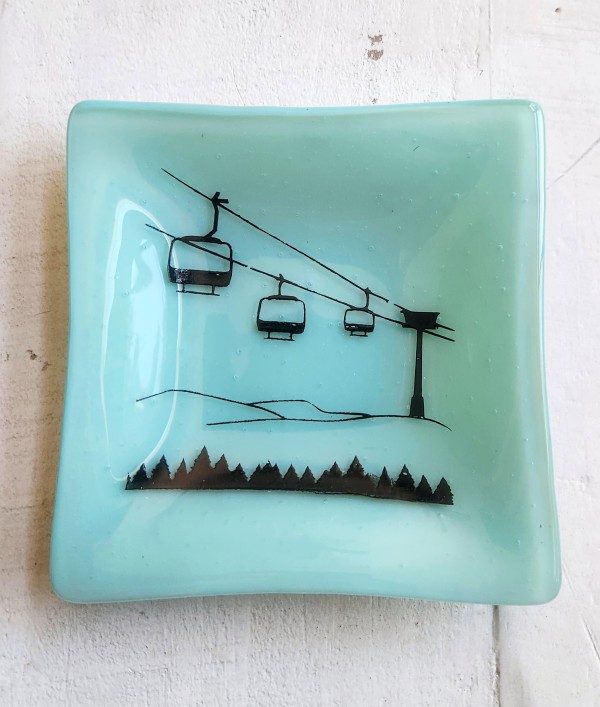 Mint Green Ski Lift Dish by Ashley Akerlund