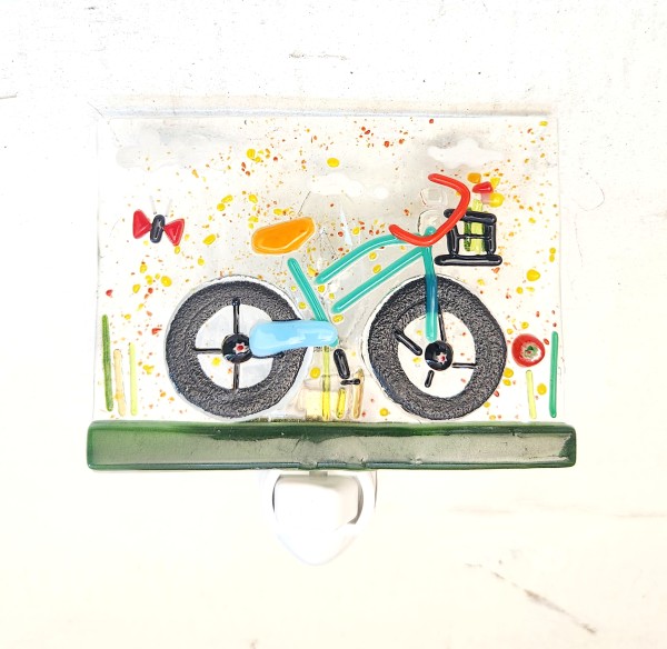 Blue Bike/ Yellow Seat, Clear BG NL by Ashley Akerlund