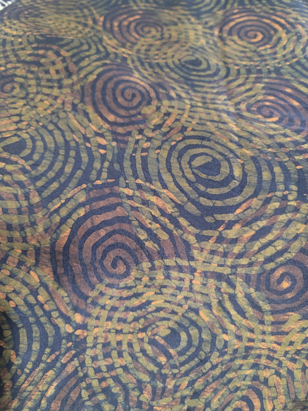 Batik Silk Scarf - multi circle by Shayee Arts